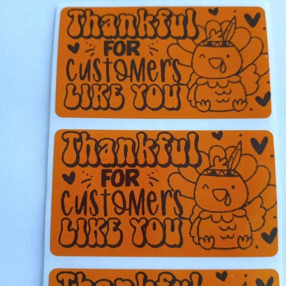 💙100 Thankful Turkey- Shipping Labels Thermal Packaging Stickers 2.25